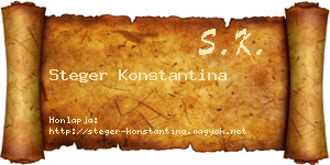 Steger Konstantina névjegykártya